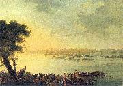 Jan Bogumil Plersch Catherine II leaving Kaniow in 1787. oil painting